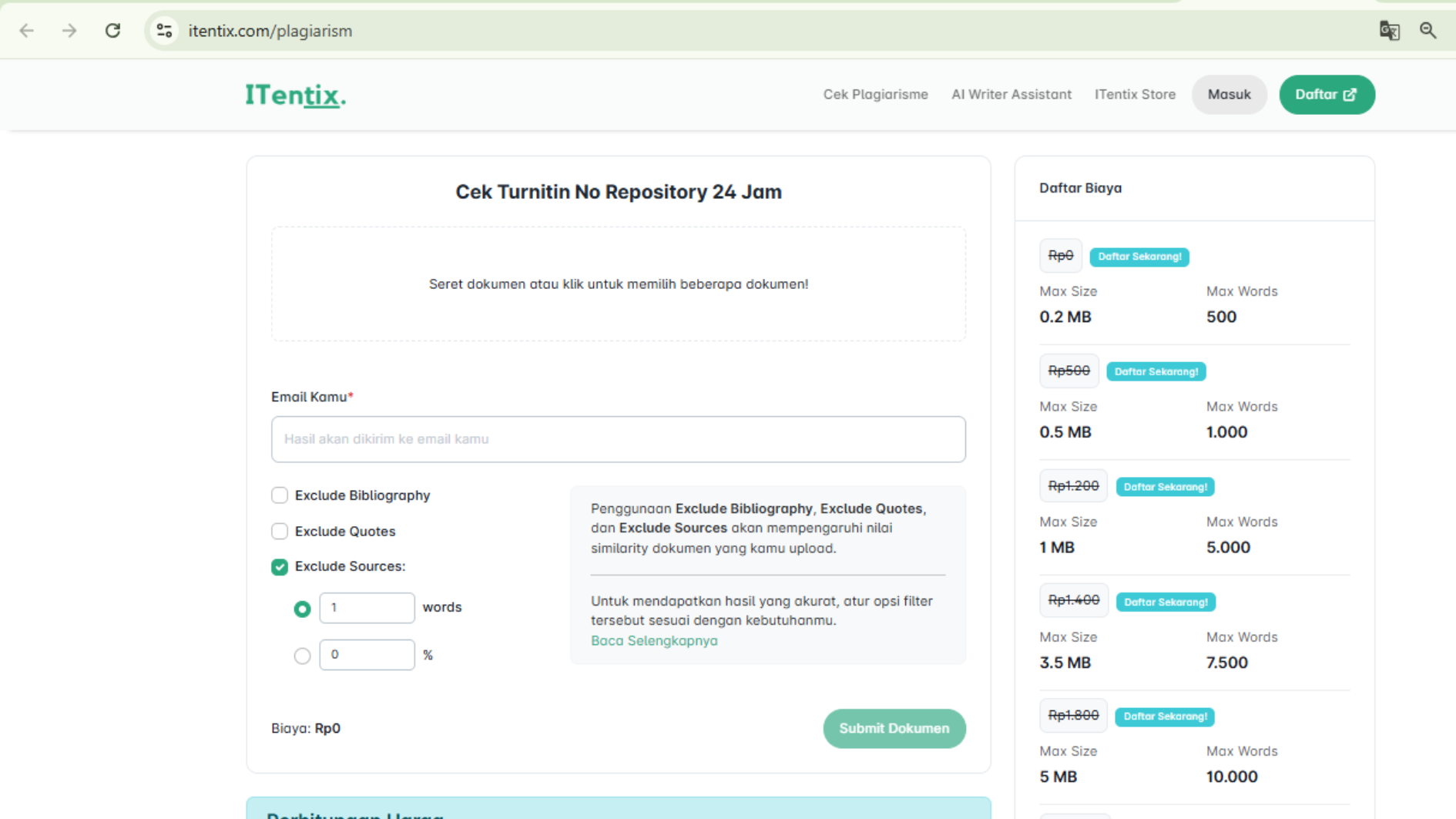 Cek Turnitin Gratis Internet